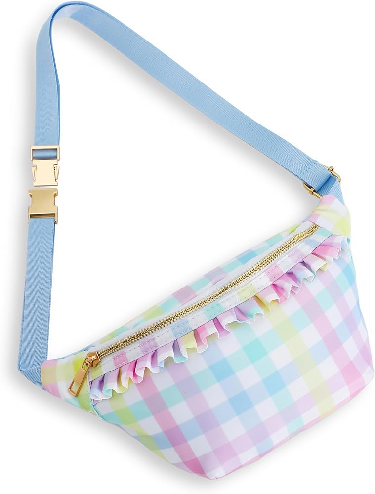Belt Bag for Women Gingham Ruffle Crossbody Fanny Pack with Adjustable Strap,Small Fashion Waist ... | Amazon (US)