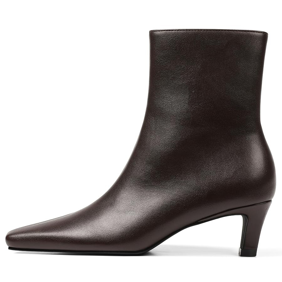 Mattiventon Fall Boots for Women Square Toe Kitten Heels Faux Suede Short Low Heel Dressy Ankle B... | Amazon (US)