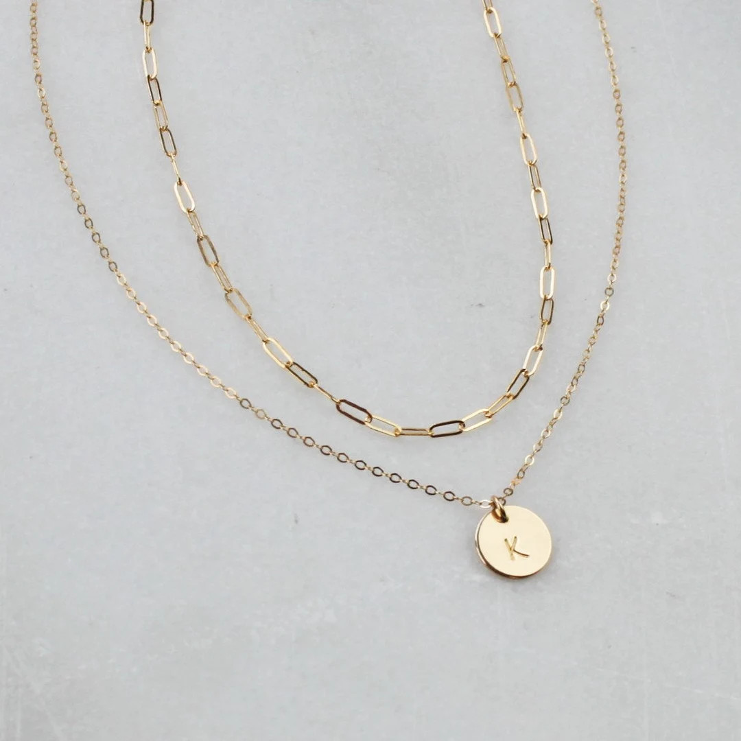 Personalized Necklace Initial Necklace Set, Layered Necklace, Necklaces for Women, Silver or Gold... | Etsy (US)