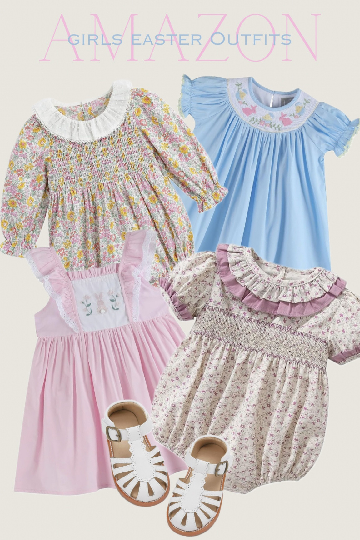 Girls Easter Sunday outfit inspo.
Toddler girl Easter outfit.
Spring outfit. 

Smocked dress
Floral romper
Spring dresses 
White sandals 

#toddler #kids #toddlerfashion #kidsfashion #Easter #Eastersunday #spring #shoes #girlsdress #toddlergirl #amazon #amazonfashion #affordable

#LTKkids #LTKshoecrush #LTKSeasonal