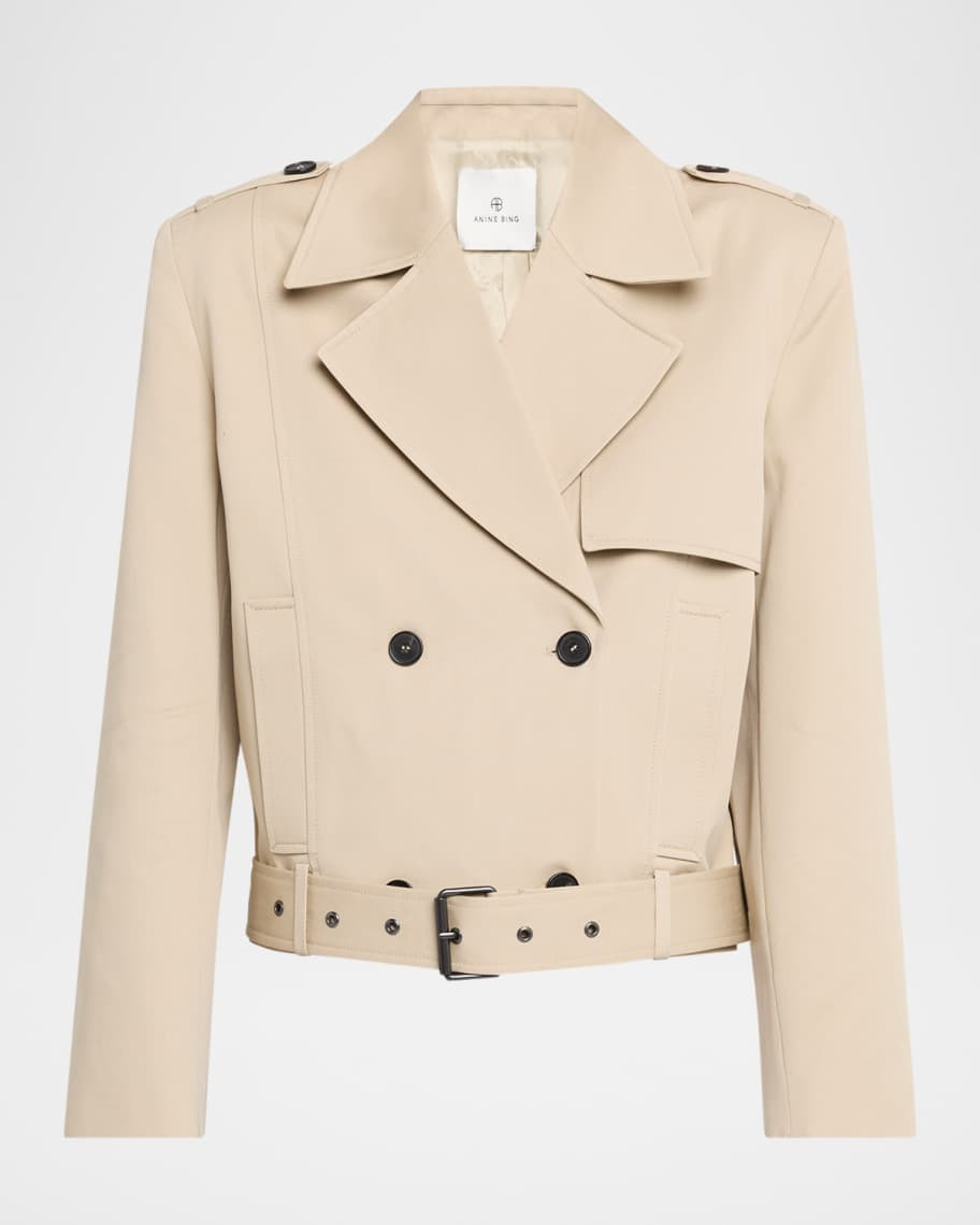 Greer Cropped Trench Coat | Neiman Marcus