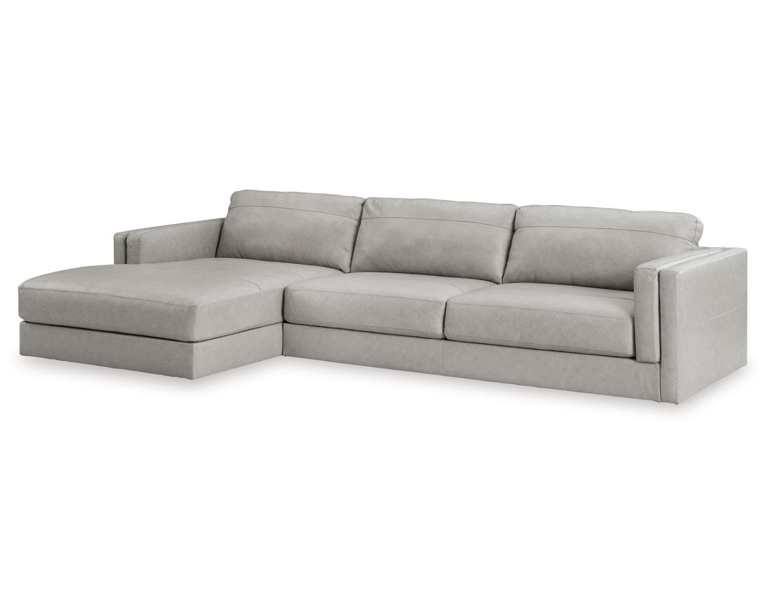 Signature Design by Ashley Amiata Modern L-Shaped Left-Arm Facing Leather Match 2-Piece Sectional... | Amazon (US)