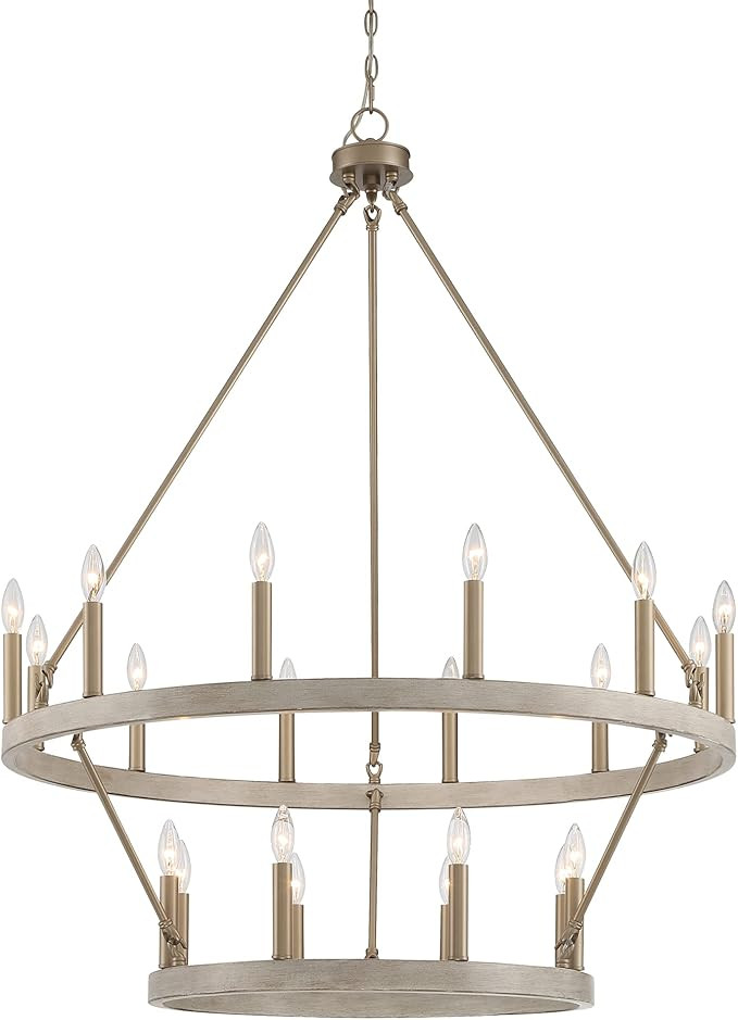 20 - Light Wagon Wheel Candle Style Chandelier （Driftwood/Brass Dust） | Amazon (US)