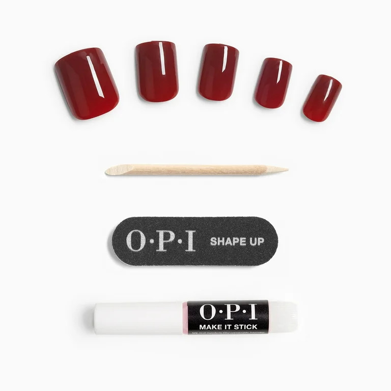 OPI On Point Instant Press On Nails, Got The Blues for Red, False Nails, 24 Pieces - Walmart.com | Walmart (US)