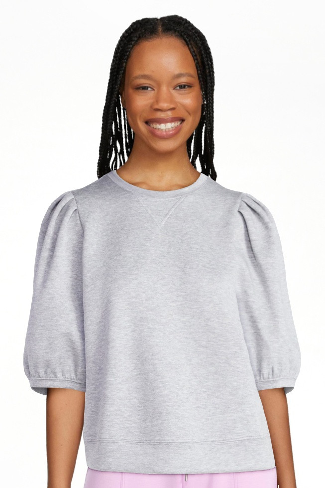Scoop Women's and Women's Plus New Scubaknit Pleated Sleeve Top, Sizes XS-4X | Walmart (US)