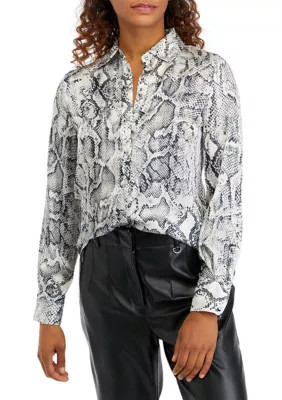 Industry Women's Snake Printed Blouse, XS | Belk