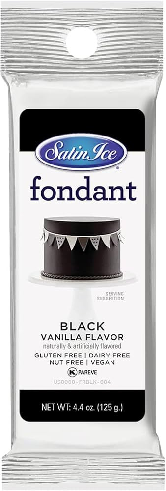 Satin Ice Black Fondant, Vanilla, 4.4 Ounces | Amazon (US)
