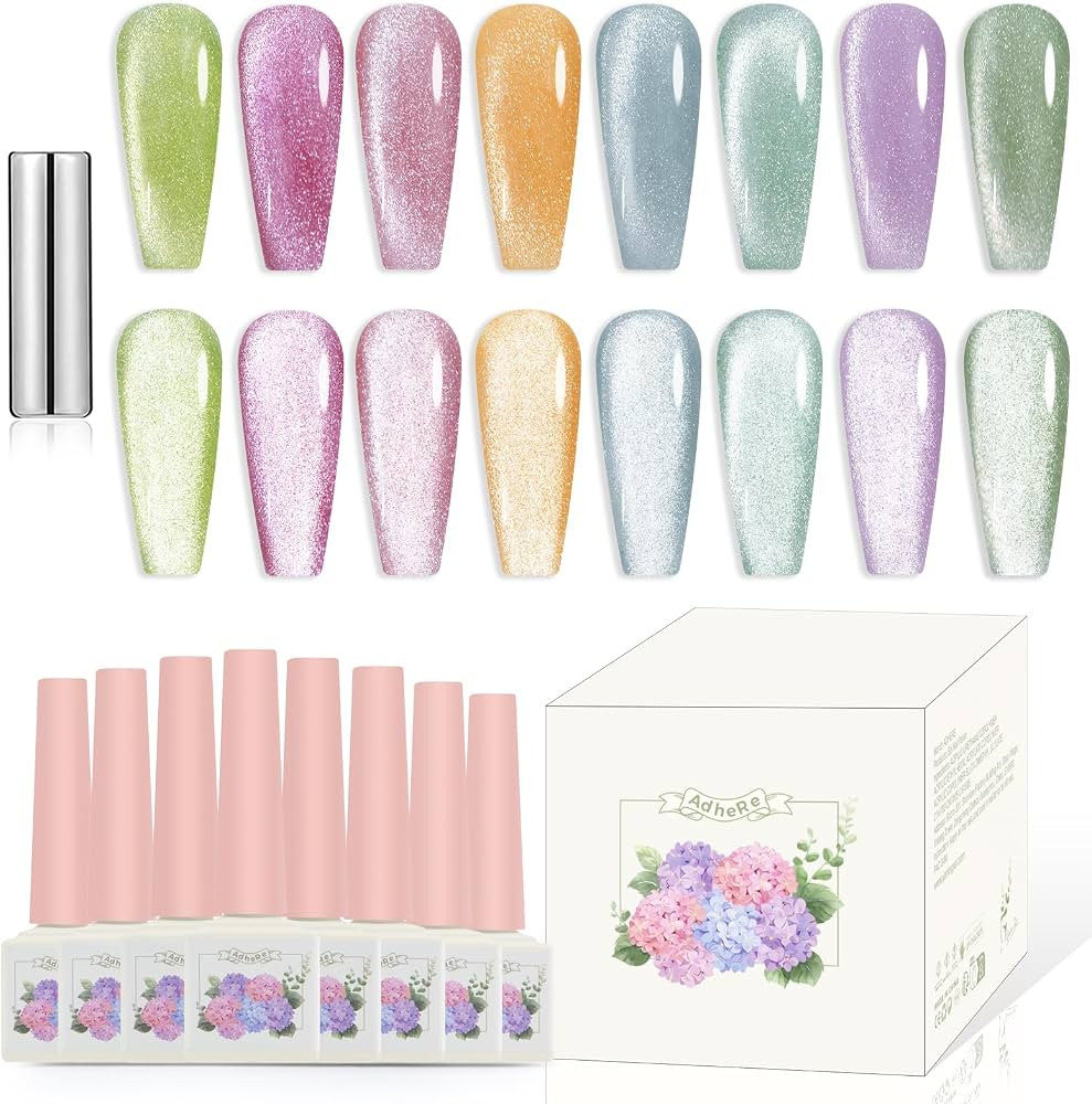 ADHERE Hard Candy Series - Cat Eye Gel Nail Polish Kit – Magnetic Cat Eye Nail Polish Gel para ... | Amazon (US)