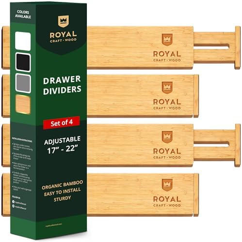 Drawer Divider and Organizer for Kitchen Organization - Adjustable Bamboo Drawer Dividers Organiz... | Amazon (US)