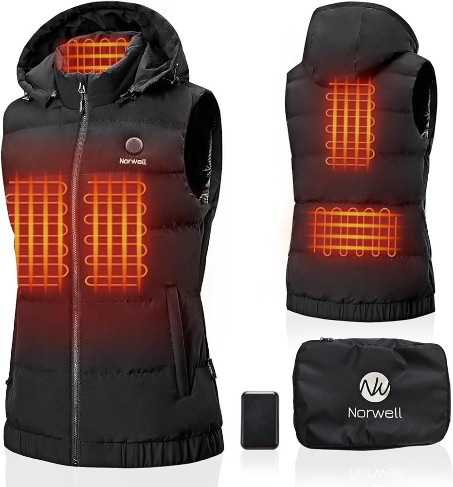Women Heated Vest Hood with Battery Pack Girls Hand Warmer with Pocket Winter Warm Lightweight He... | Amazon (US)