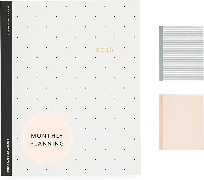 Sugar Paper 2026 Monthly Planner, January to December, 8" x 10", Calendar for Women, Flexible Mat... | Amazon (US)