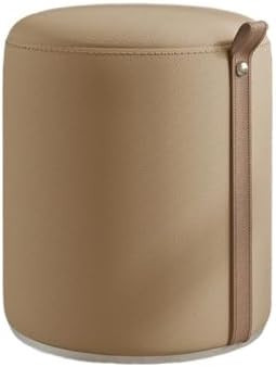 Swivel Swivel Faux Leather Ottoman, Round Vanity Stool Pouf Foot Rest, Rotating Footstool for Liv... | Amazon (US)