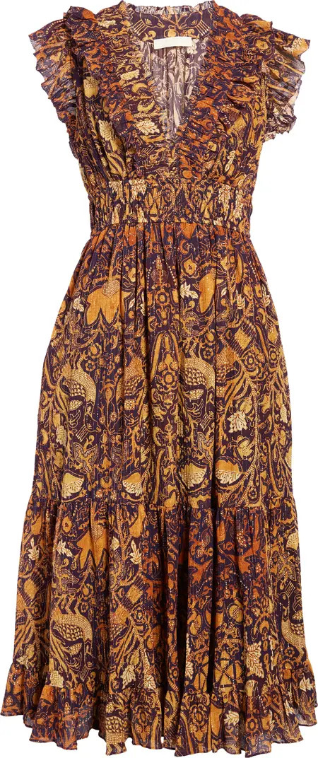 Samara Metallic Printed Ruffle Dress | Nordstrom