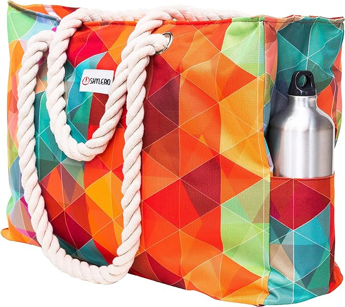 SHYLERO Beach Bag and Pool Bag. Has Airtight Pouch, Ton of Pockets. Beach Tote is Zippered, Water... | Amazon (US)