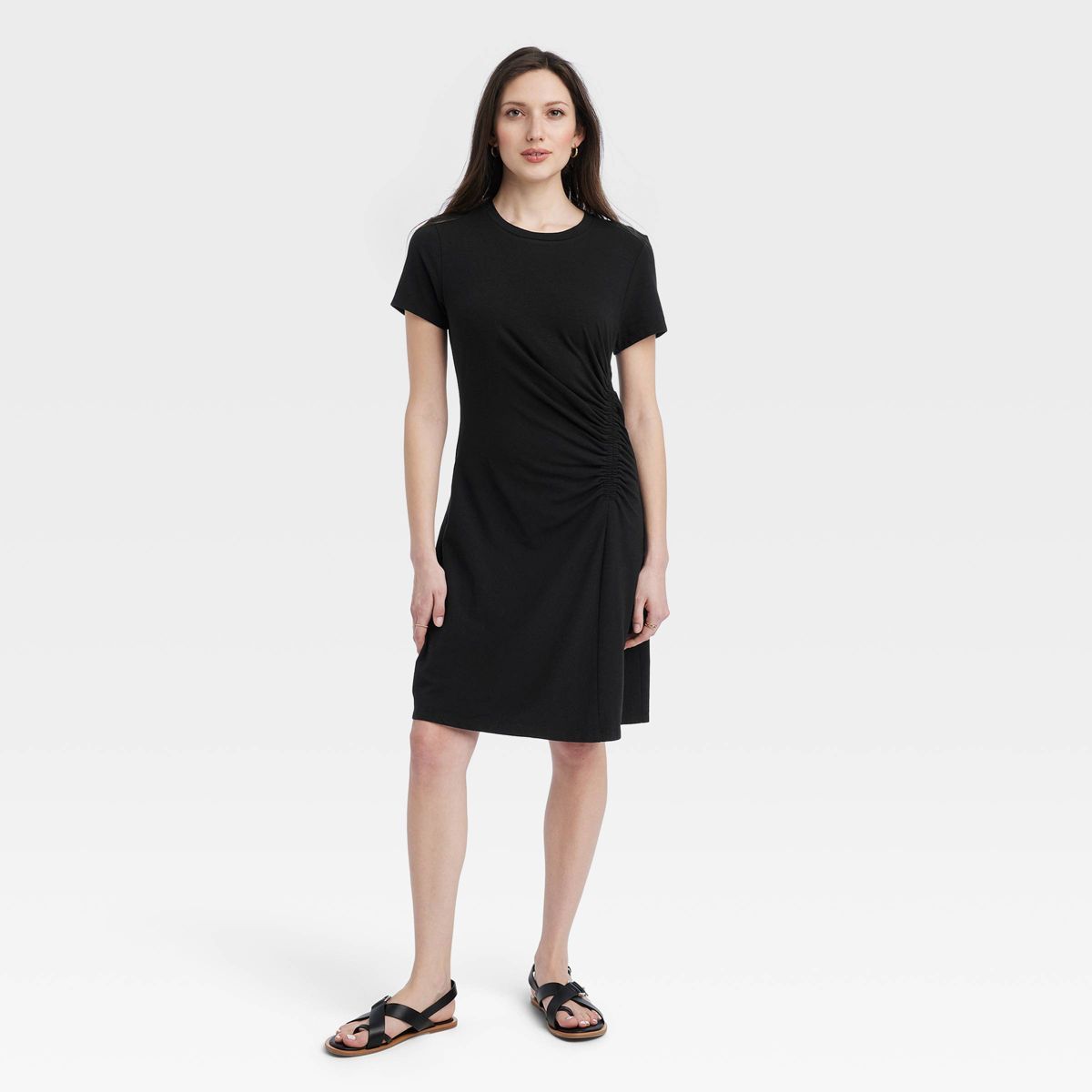 Women's Short Sleeve Ruched Knit Mini T-Shirt Dress - Universal Thread™ | Target