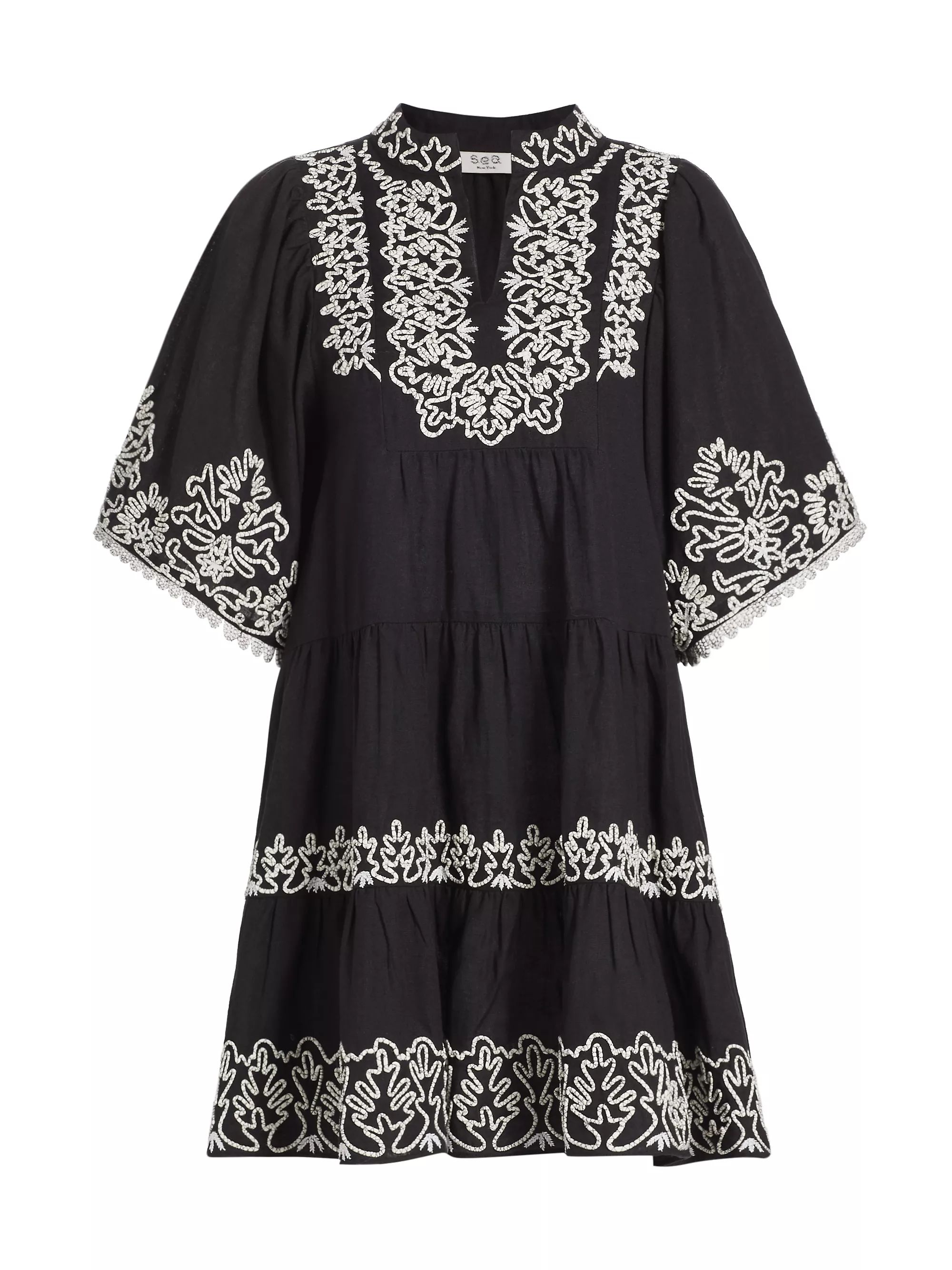 Cordera Embroidered Cotton-Blend Minidress | Saks Fifth Avenue