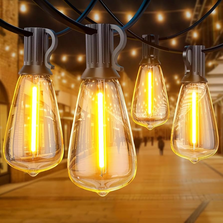 GPATIO Outdoor String Lights, 25FT Shatterproof Patio Lights, IP65 Waterproof Dimmable Outside Ha... | Amazon (US)