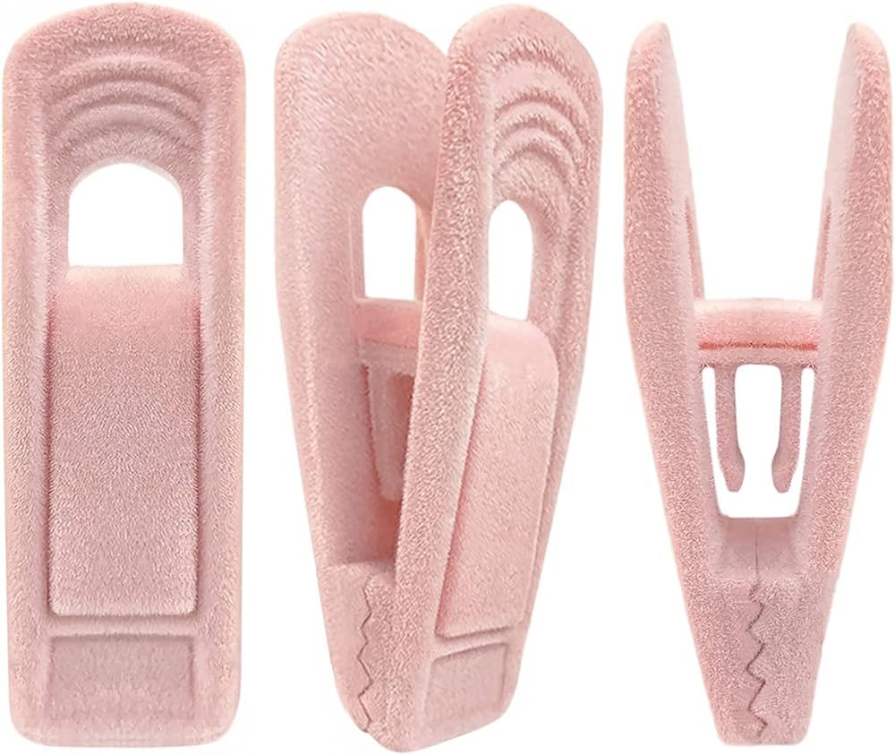 TOFIIGREM Light Pink Velvet Hangers Clips 20 PCS, Non-Slip Velvet Clip for Pants Suit Skirt Velve... | Amazon (US)