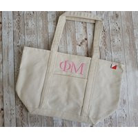 Sorority Tote Bag With Greek Letters Bid Day Gift Rush Week Sisterly Custom Satchel | Etsy (US)