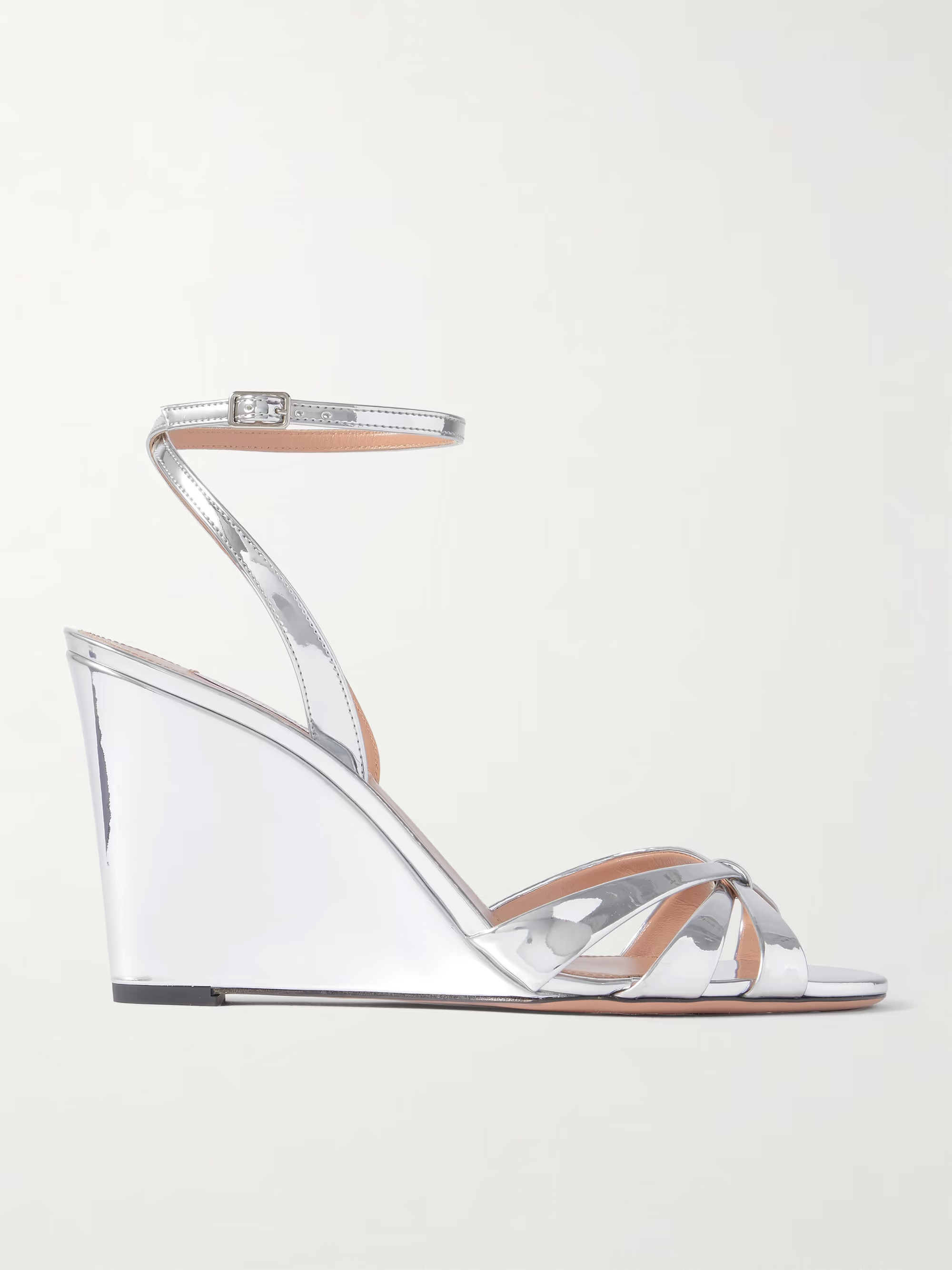 Tati 85 metallic leather wedge sandals | NET-A-PORTER (US)