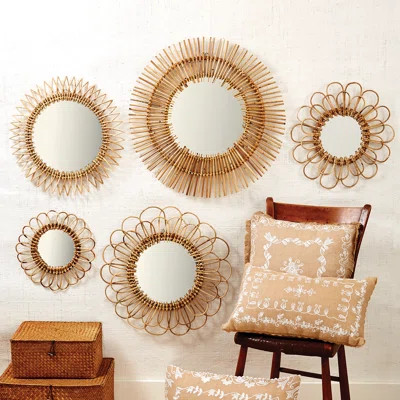 5 Piece Danika Natural Rattan Mirror Set Joss & Main | Wayfair North America
