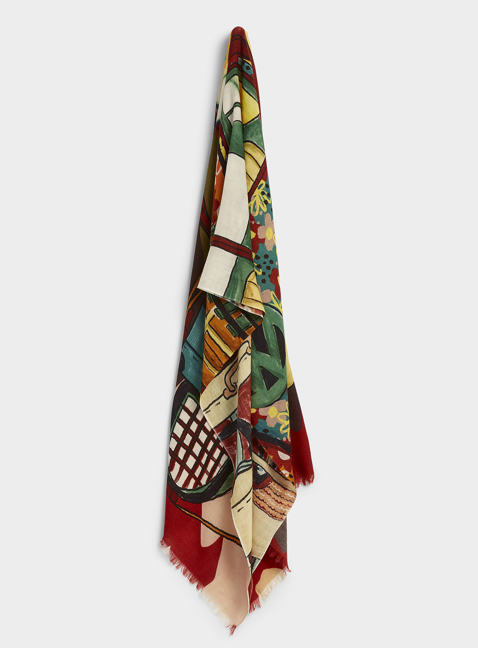 Storiatipic - Nomadic skier silk-wool scarf (Women, Red, ONE SIZE) | Simons