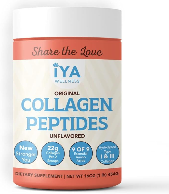 Iya Foods Collagen Peptide Powder 1 Pound Pack | Grass Fed Pure Hydrolyzed Protein - Paleo & Keto... | Amazon (US)