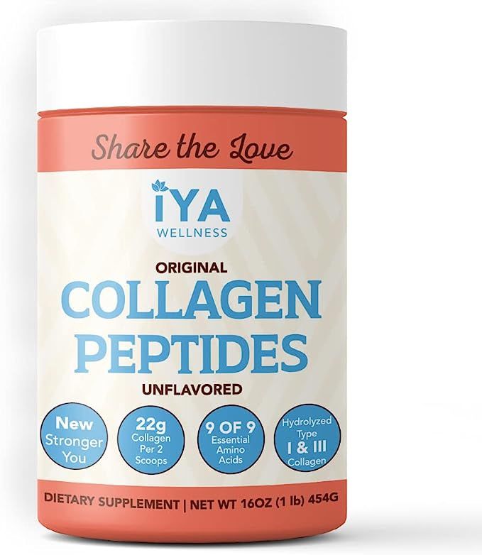 Iya Foods Collagen Peptide Powder 1 Pound Pack | Grass Fed Pure Hydrolyzed Protein - Paleo & Keto... | Amazon (US)