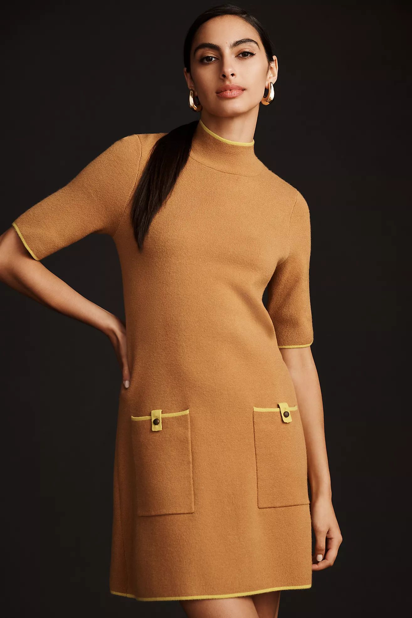 The Annalise Mock-Neck Mini Sweater Dress by Maeve | Anthropologie (US)