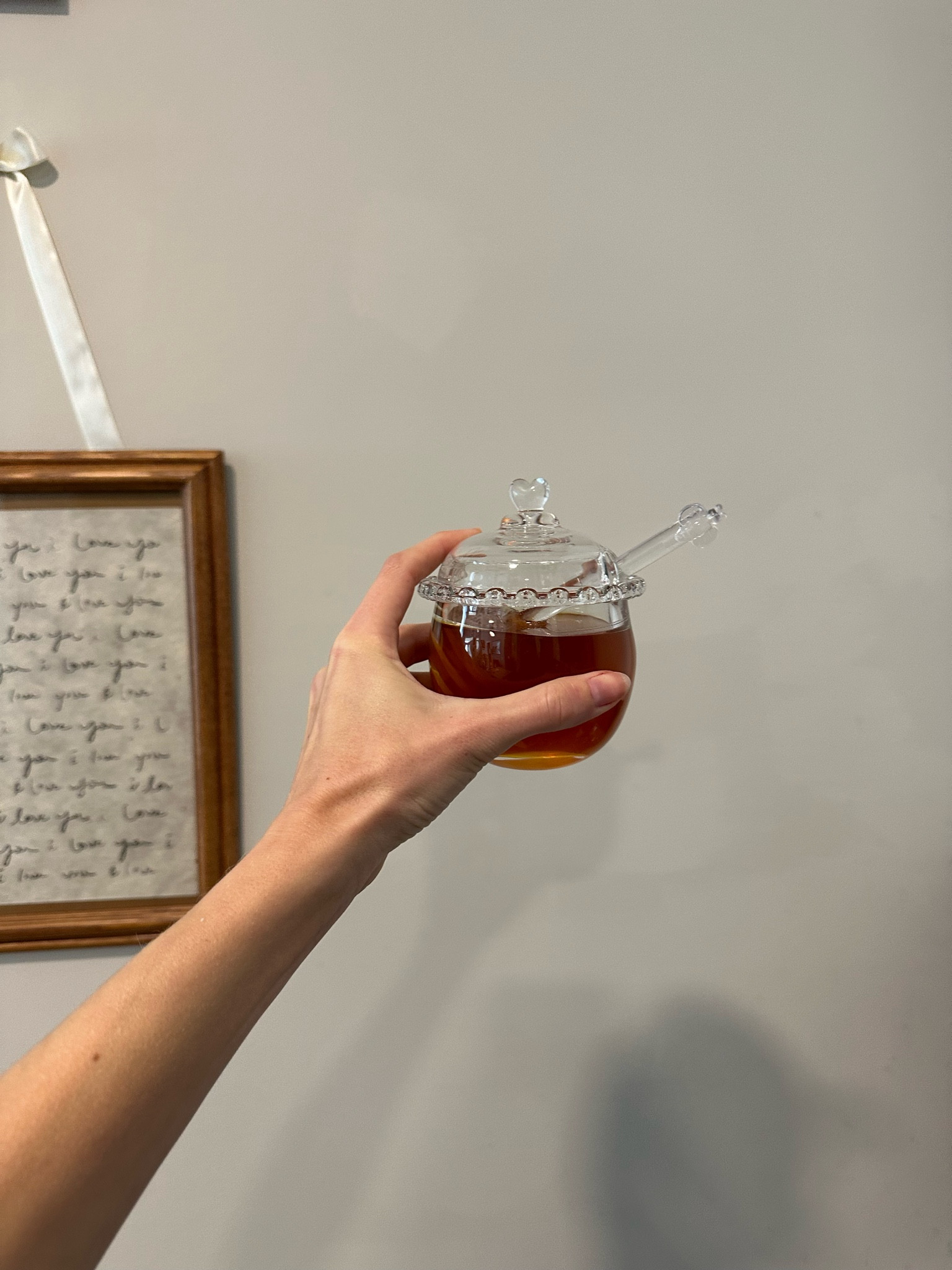 glass honey pot! this is the cutest addition to our kitchen and comes with a wooden honey dipper too! this would be such a cute holiday or birthday gift for all the honey lovers in your life, especially paired with a jar of local honey and wrapped up with a bow🫶🏼🍯

#LTKGiftGuide #LTKHome