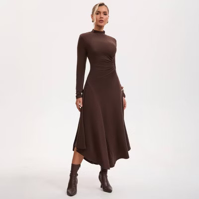 Women's Asymmetrical A-Line Dress - A New Day™ Dark Brown | Target