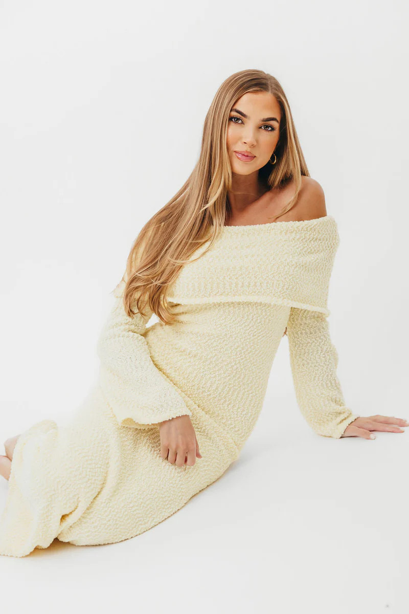 Nora Knit Maxi Dress in Butter Yellow- Bump Friendly | Worth Collective