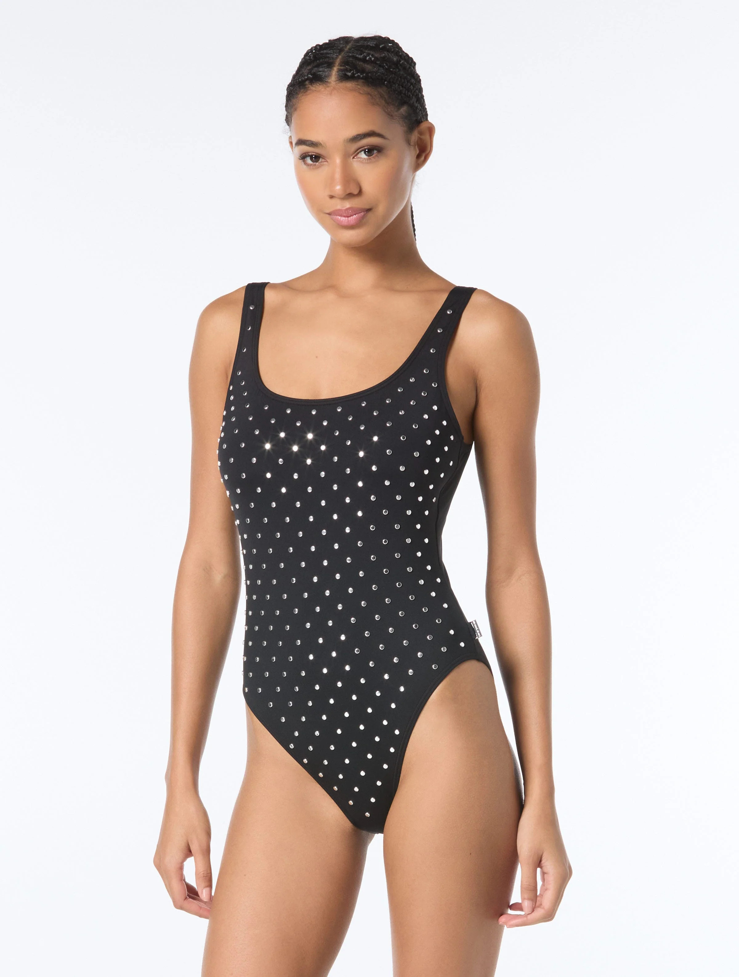 Michael Kors Scoopneck One Piece Swimsuit - Stud Solids | Beach2Ocean