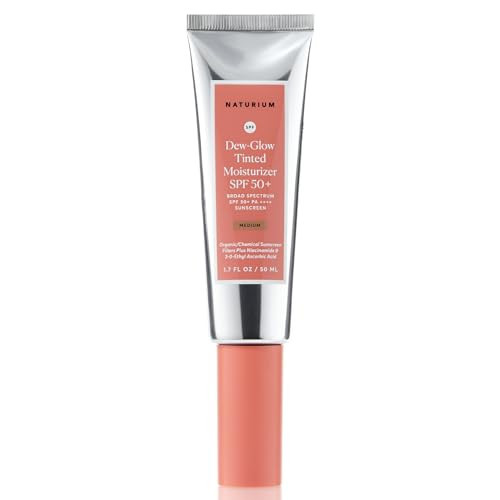 Naturium Dew-Glow Tinted Moisturizer SPF 50+ Medium, Daily Moisturizing Sunscreen & Face Primer with Tint, Skin Protector with Dewy Finish, 1.7 oz | Amazon (US)