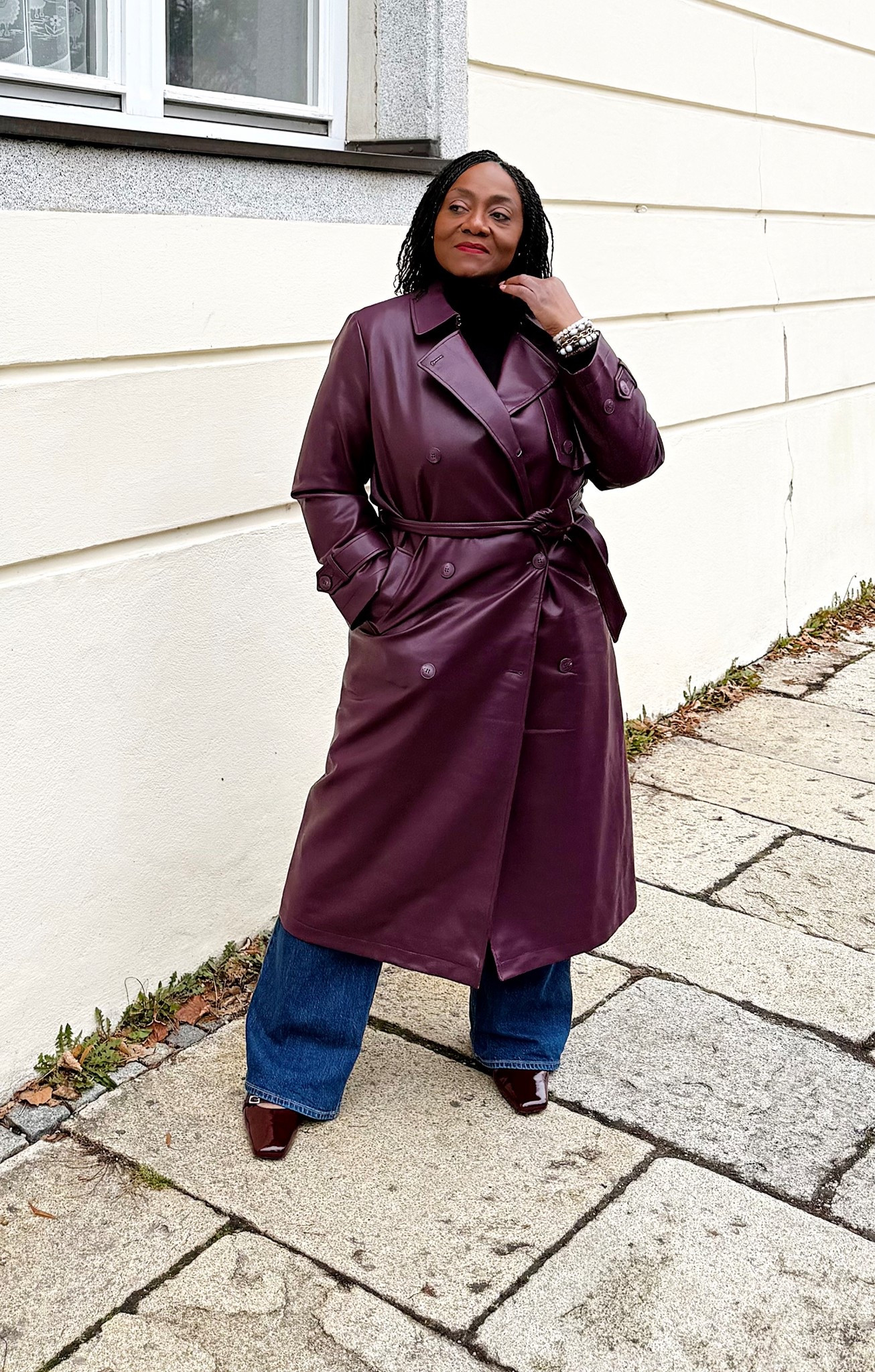 Faux leather maxi coat 
•


#LTKeurope #LTKautumn #LTKwinter