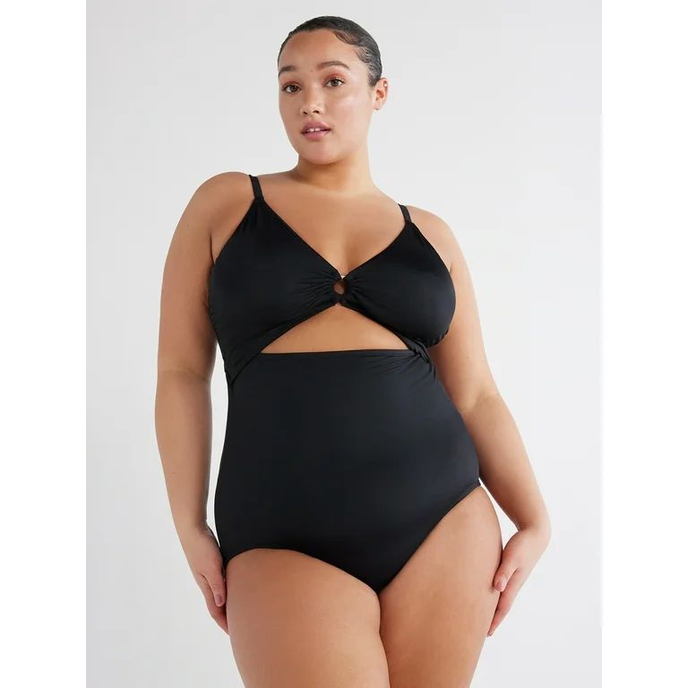 Time and Tru Women's and Women's Plus O Ring One Piece Swimsuit, Sizes XS-3X | Walmart (US)