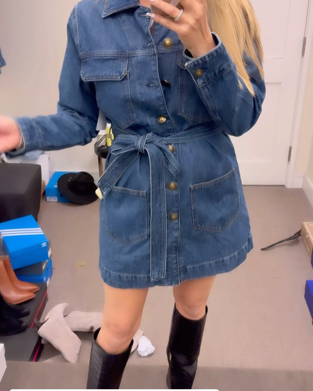 Denim jacket that I actually thought was a denim dress from the north for anniversary sale wearing a size

#LTKOver40 #LTKxNSale #LTKSummerSales