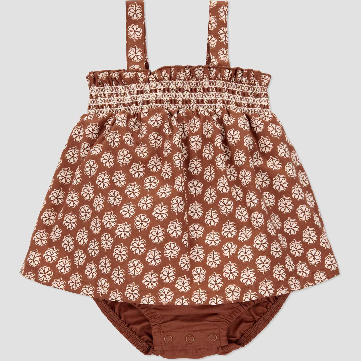 Carter's Just One You®️ Baby Girls' Floral Romper - Brown/White | Target