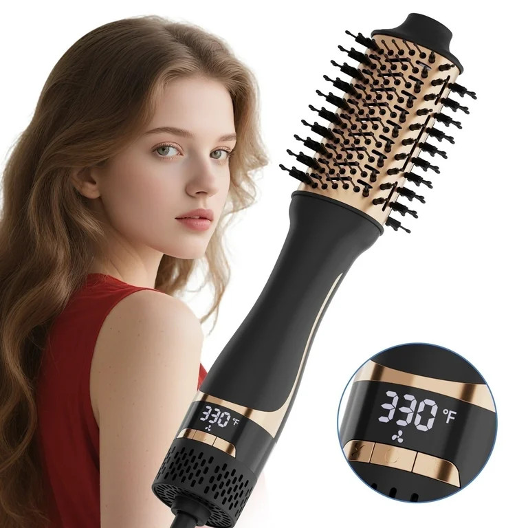 SKIMI Hair Dryer Brush, Hot Air Brush Digital Display, Blowout Brush Ceramic Barrel, Heated Brush | Walmart (US)
