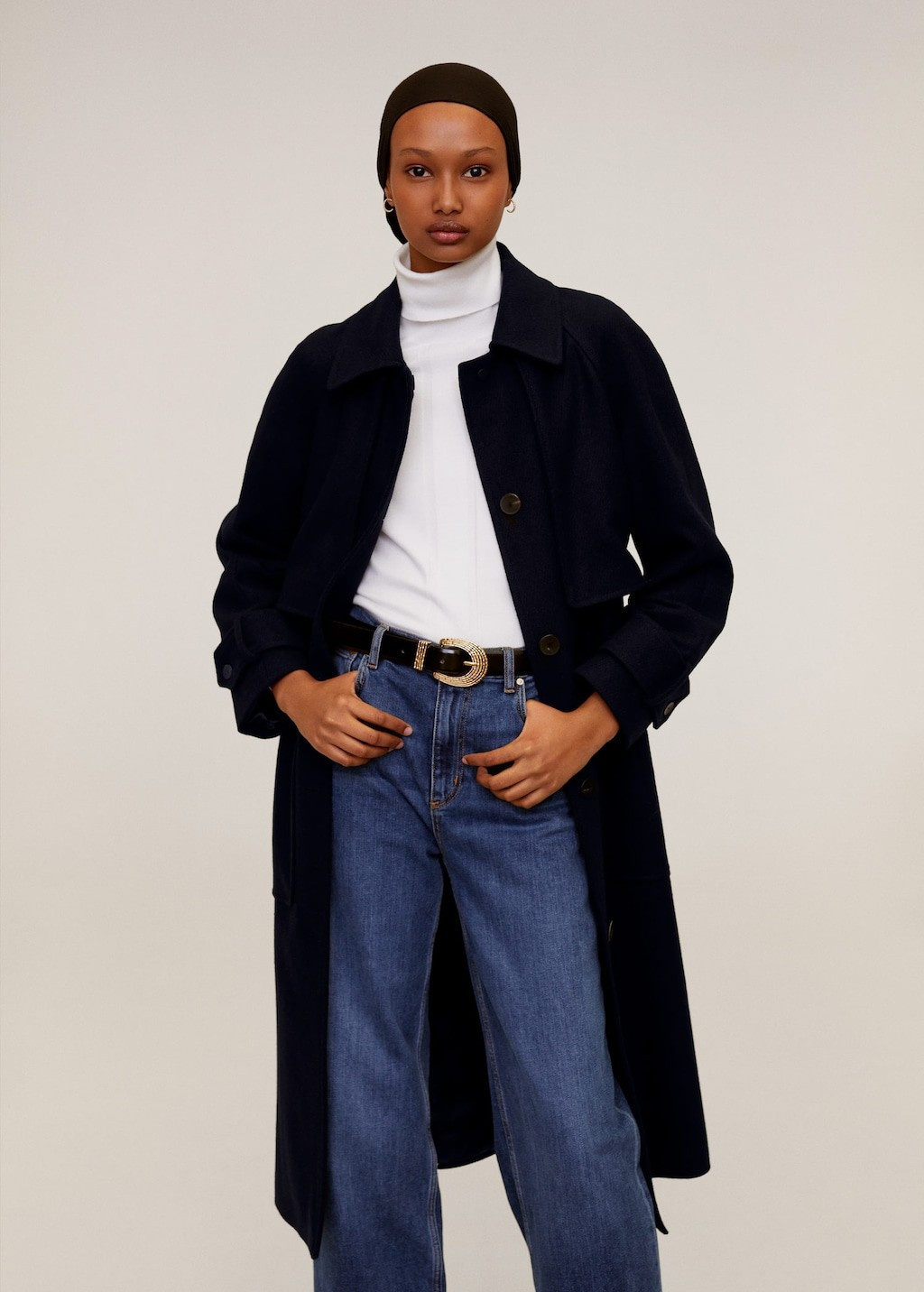 Long recycled wool coat | MANGO (US)