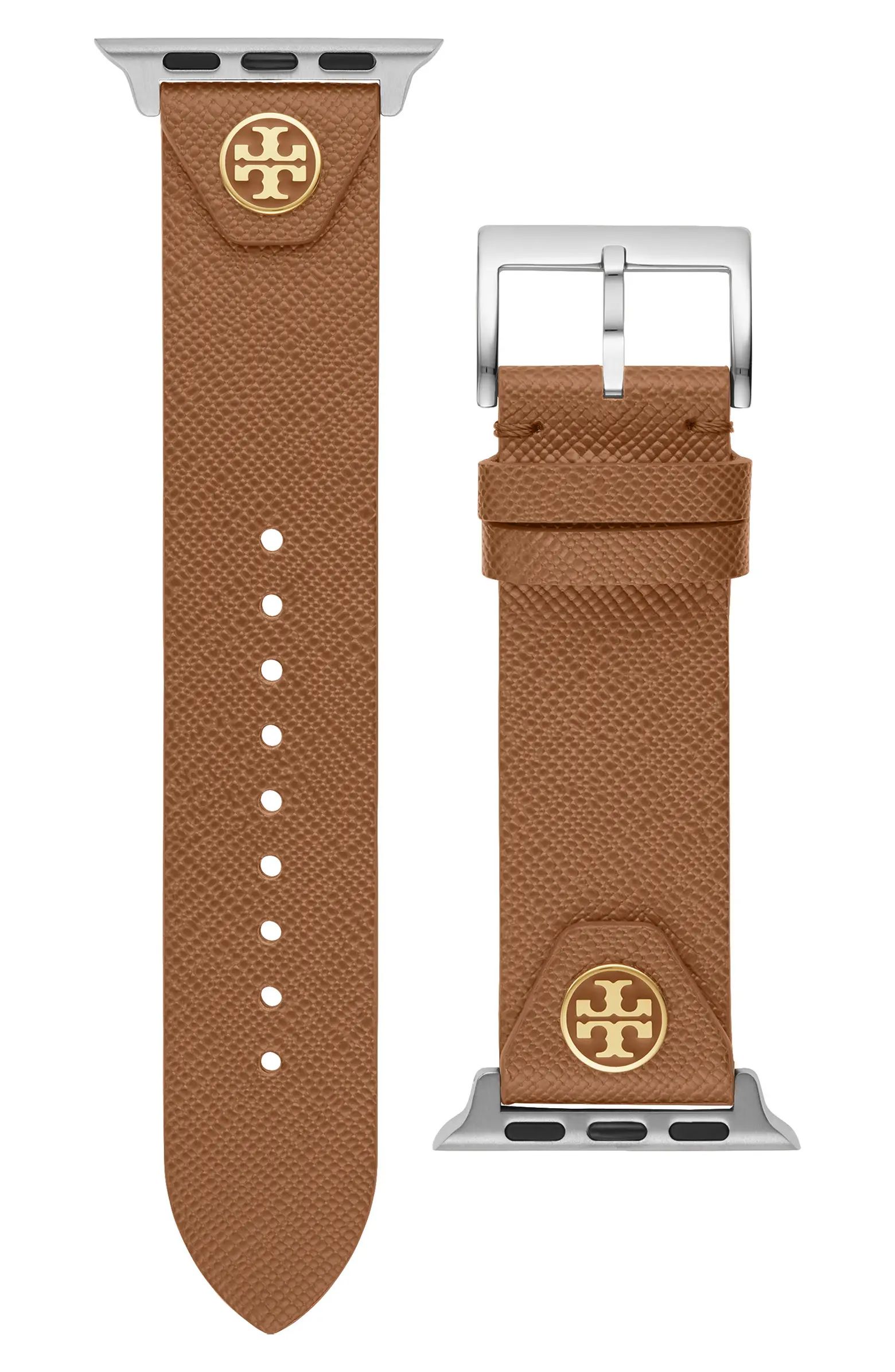 Tory Burch The Studs Leather Apple Watch® Strap | Nordstrom | Nordstrom