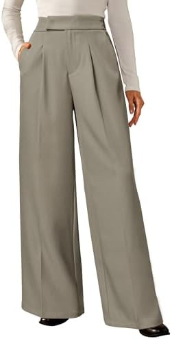 Arach&Cloz Women's Wrinkle-Free Pleated High Waisted Business Casual Wide Leg Dress Pants 2026 | Amazon (US)