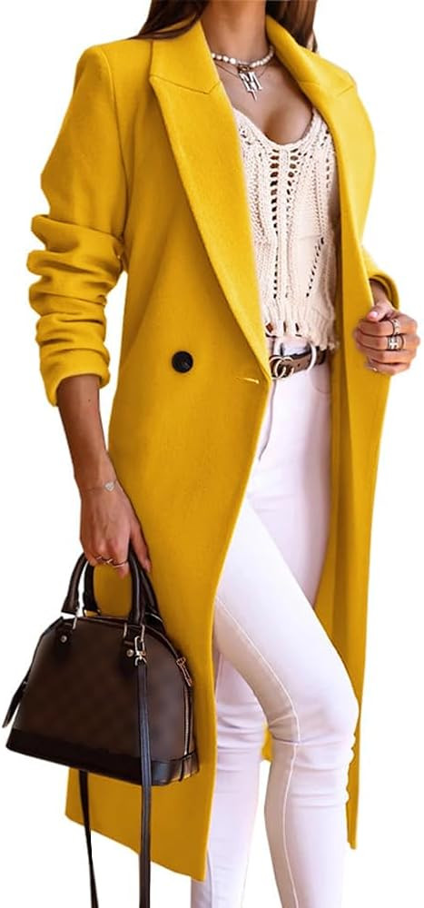 IDEALSANXUN Long Wool Coats for Women Fall Winter Trench Coat Peacoat Double Breasted Blazer Jack... | Amazon (US)
