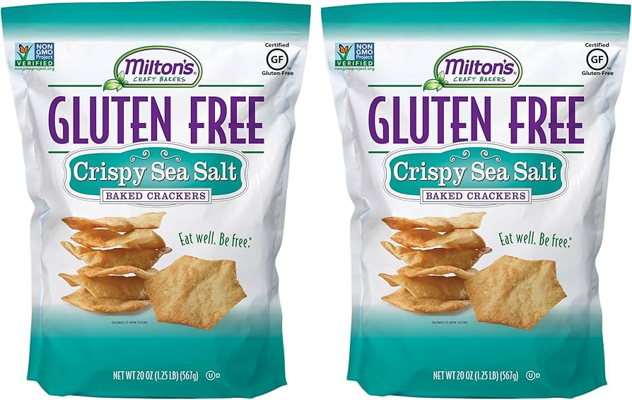 Milton's Craft Bakers Gluten Free Crispy Sea Salt Crackers - Baked Sea Salt Crackers, Non-GMO Pro... | Amazon (US)