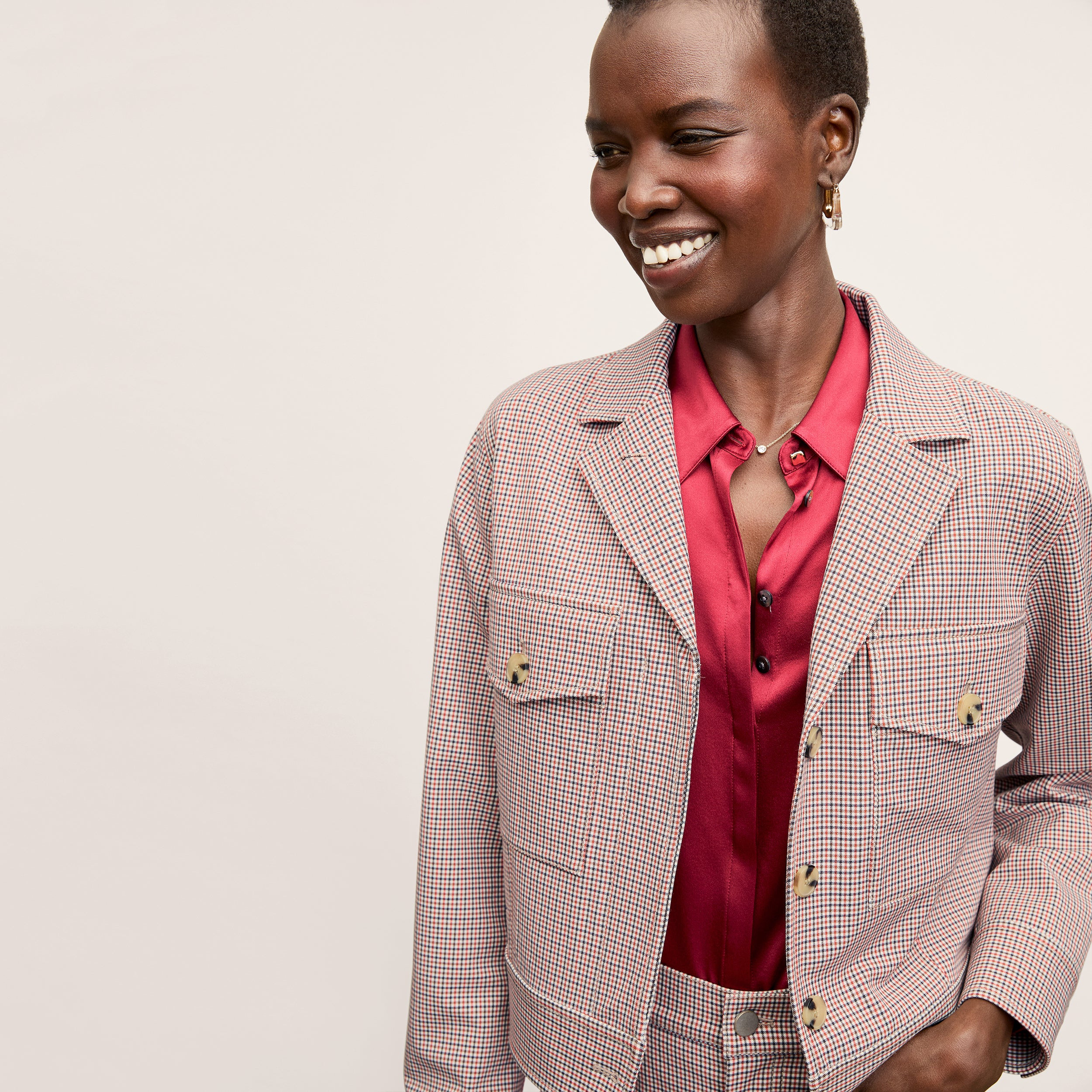 Rhoda Jacket - Stretch Twill :: Mini Check | MM LaFleur