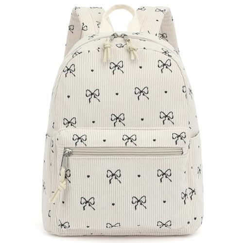 Dezcrab Corduroy Mini Backpack Purse Fashion Small Backpack Casual Daypack for Women Girls School Travel (Bow Tie) | Amazon (US)