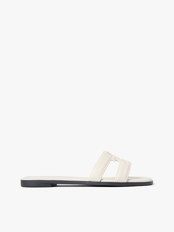 Leather TH Monogram Strap Mules | Beige | Tommy Hilfiger | Tommy Hilfiger UK