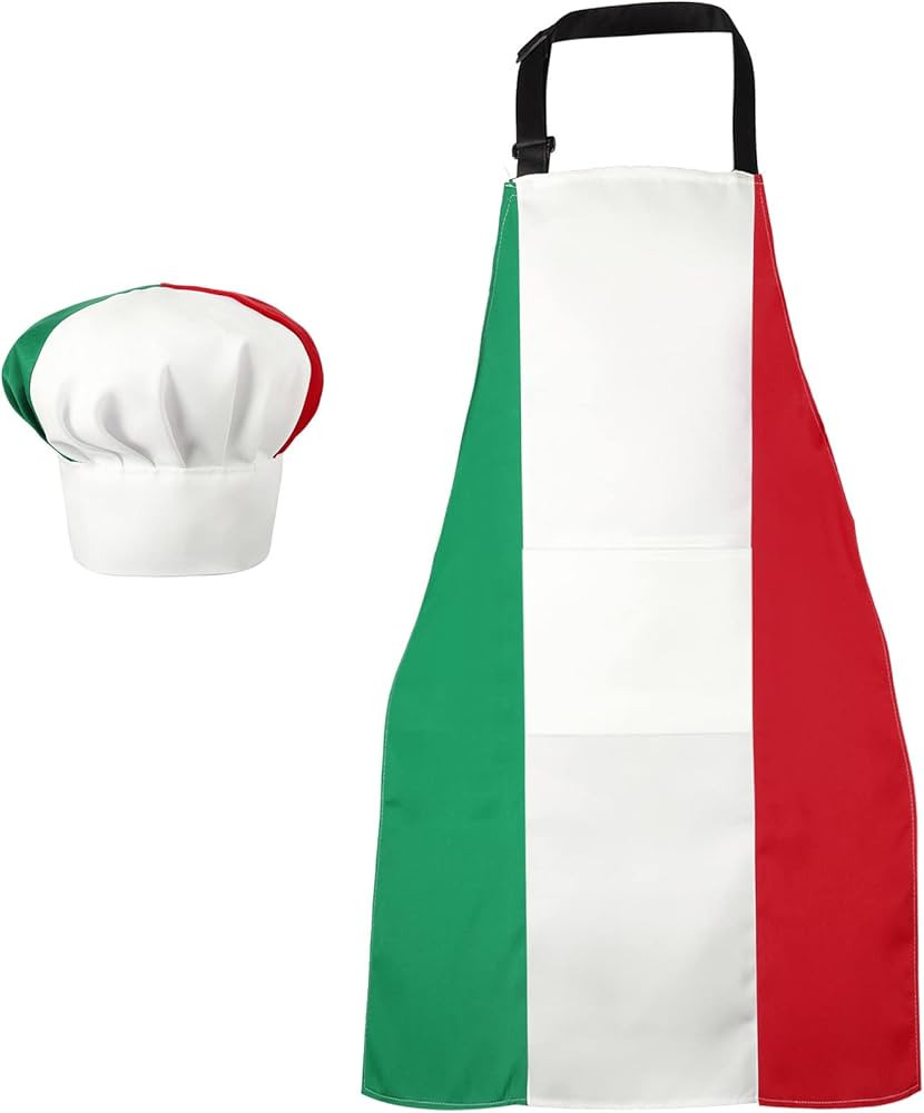 SATINIOR Chef Hat and Apron Italian Gifts for Cooking Baking Fabric Adjustable Chef Apron with Po... | Amazon (US)