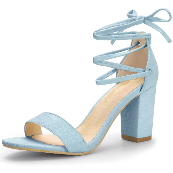 Allegra K Women's Tie Up Strappy Heels Chunky High Heels Sandal | Target