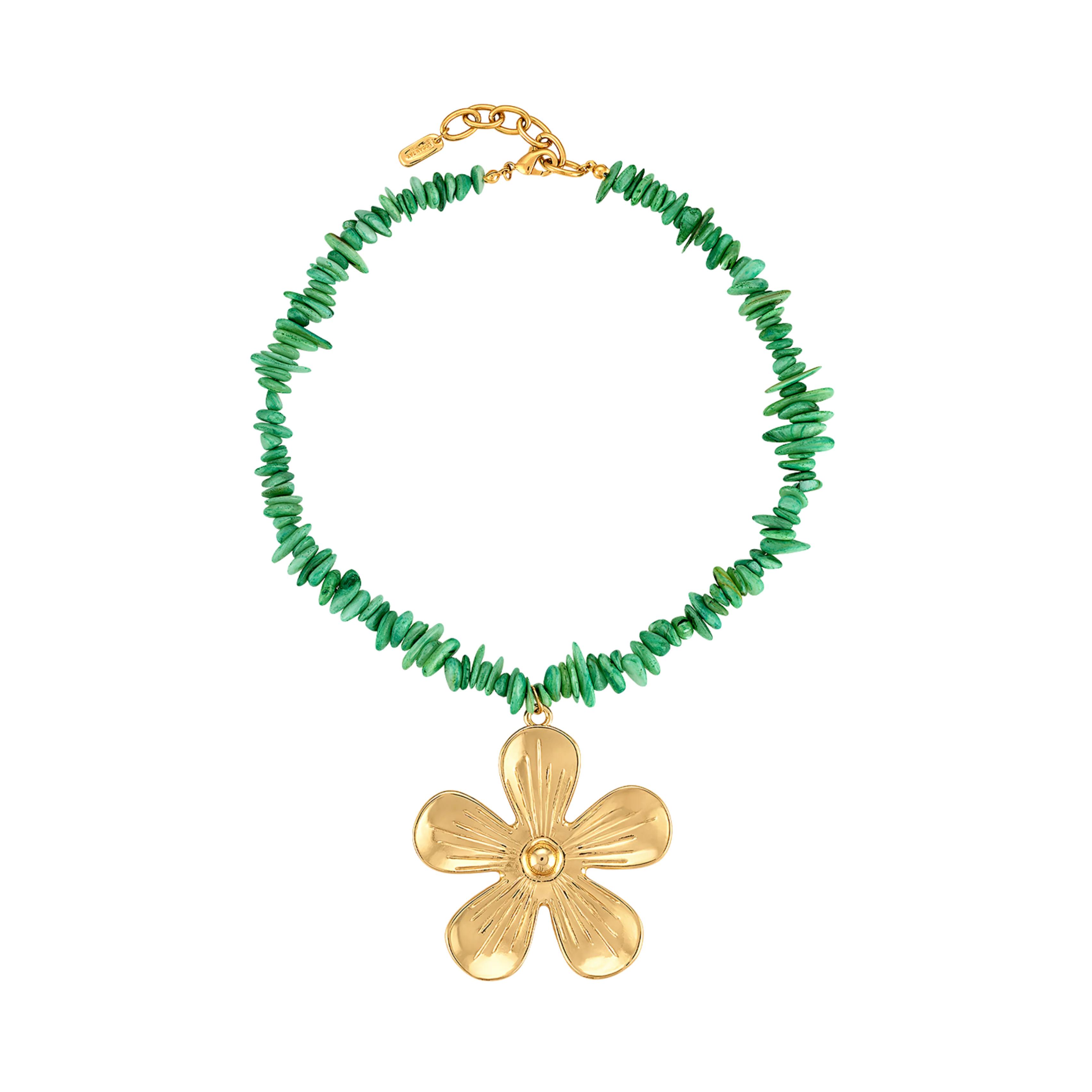 Green Flower Shell Necklace | Logan Tay